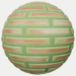Mur de briques moussu - Sphère 3D